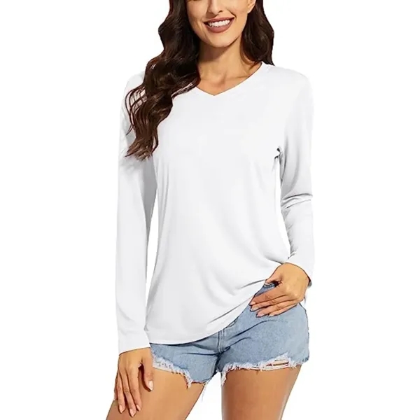 REPREVE® - Women's rPET Performance V-Neck T-Shirt - REPREVE® - Women's rPET Performance V-Neck T-Shirt - Image 9 of 15