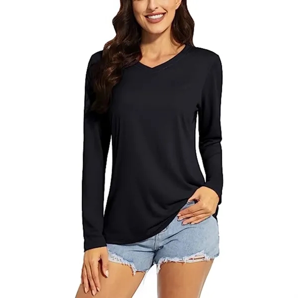 REPREVE® - Women's rPET Performance V-Neck T-Shirt - REPREVE® - Women's rPET Performance V-Neck T-Shirt - Image 10 of 15