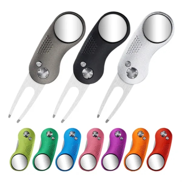 Foldable Golf Divot Repair Tool with Magnetic Ball Marker - Foldable Golf Divot Repair Tool with Magnetic Ball Marker - Image 1 of 1