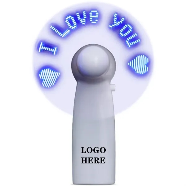 Advertising Flash Handheld Mini LED Fan With Message