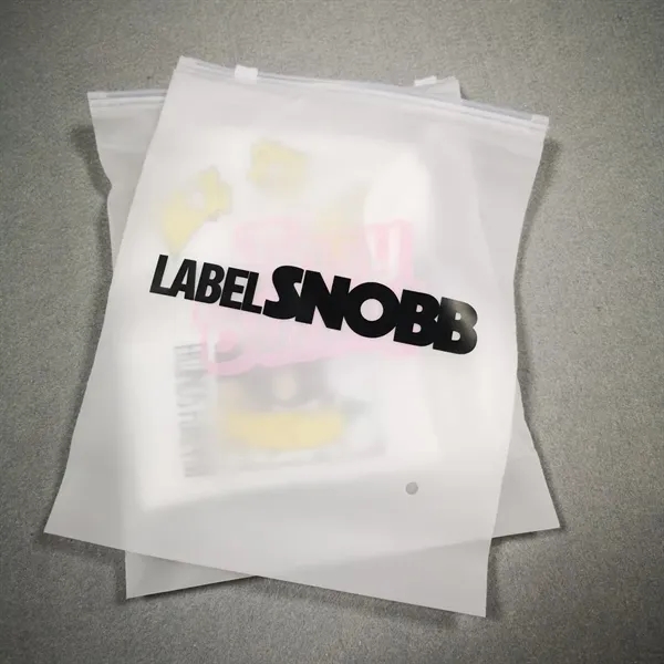 13.8" x 17.7" Frosted Slide Zip Plastic Bags - 13.8" x 17.7" Frosted Slide Zip Plastic Bags - Image 0 of 3