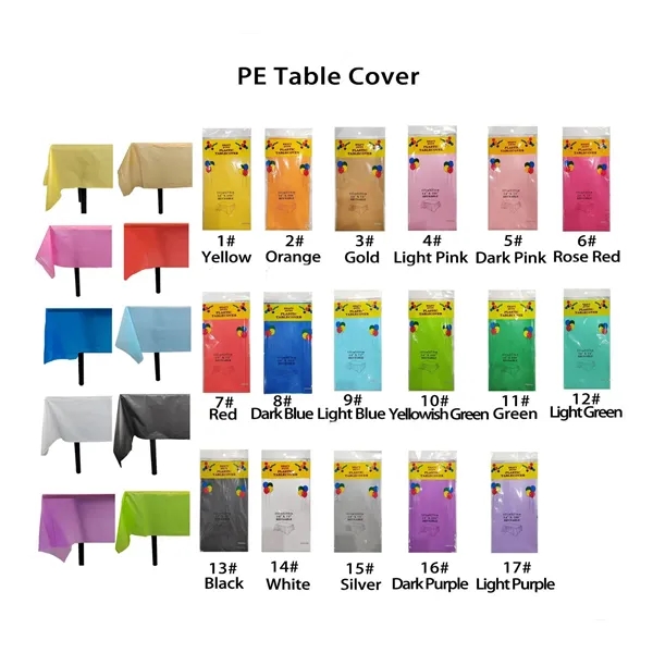 Multi-color Disposable PE Table Cloth - Multi-color Disposable PE Table Cloth - Image 1 of 2