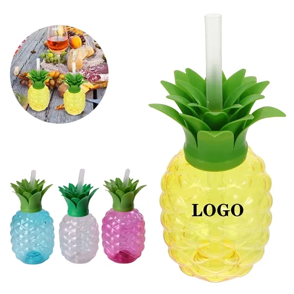 Pineapple Cup With Lid And Straw - Pineapple Cup With Lid And Straw - Image 0 of 1