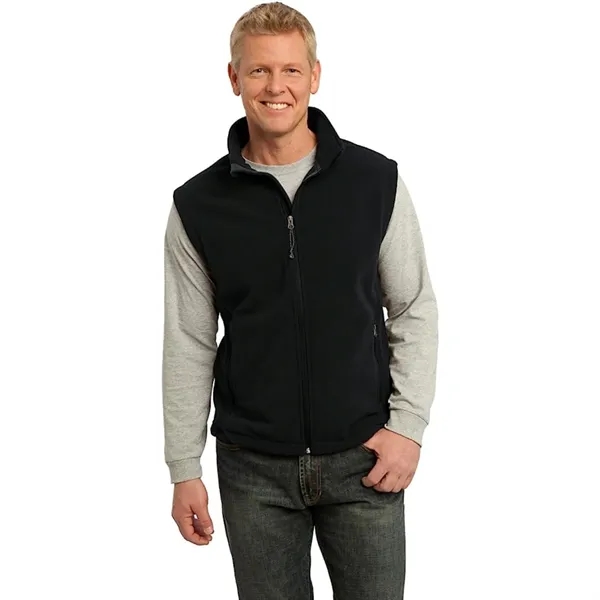 Men's Recycled Full Zip Fleece Vest W/ Wrinkle Resistance - Men's Recycled Full Zip Fleece Vest W/ Wrinkle Resistance - Image 3 of 6