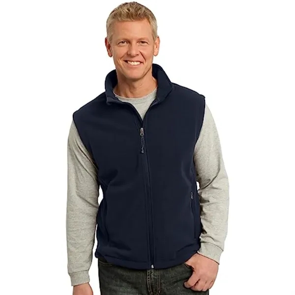 Men's Recycled Full Zip Fleece Vest W/ Wrinkle Resistance - Men's Recycled Full Zip Fleece Vest W/ Wrinkle Resistance - Image 5 of 6