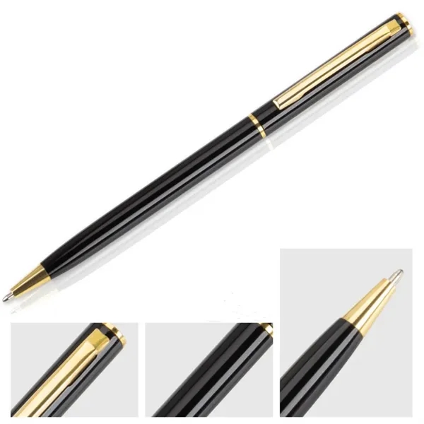 Slim Twist Signature Gel Black Ink Metal Ballpoint Pen - Slim Twist Signature Gel Black Ink Metal Ballpoint Pen - Image 1 of 1