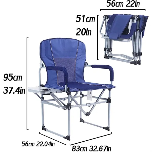 Heavy Duty Folding Camping Outdoor Chair with Side Table - Heavy Duty Folding Camping Outdoor Chair with Side Table - Image 1 of 2