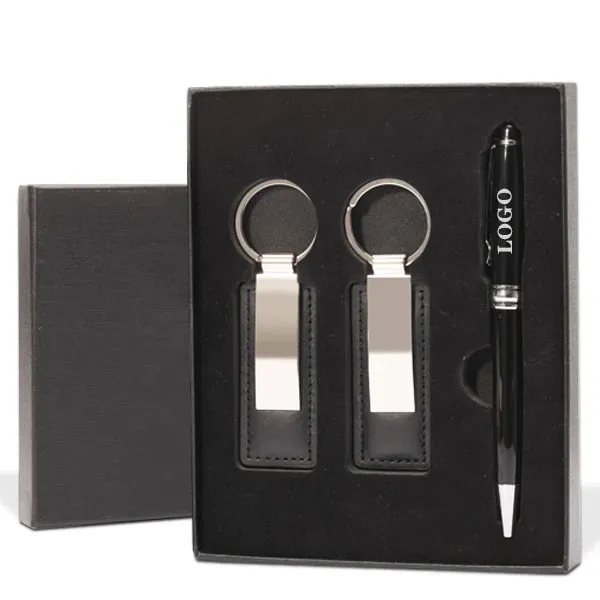 Executive Pen And Leatherette Key Tag Box Set - Executive Pen And Leatherette Key Tag Box Set - Image 1 of 6