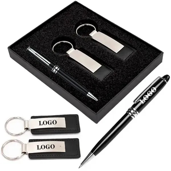 Executive Pen And Leatherette Key Tag Box Set - Executive Pen And Leatherette Key Tag Box Set - Image 0 of 6
