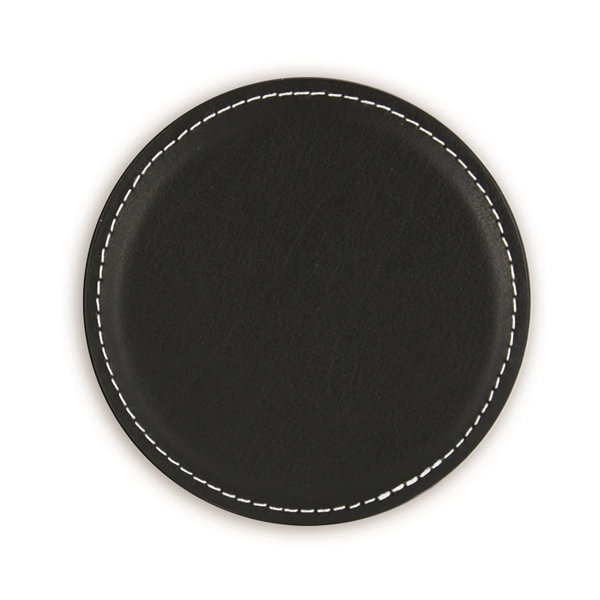 Vintage Leather Round Coaster - Vintage Leather Round Coaster - Image 3 of 4