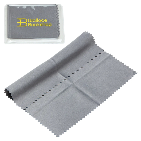 6- x 6- 220GSM Microfiber Cleaning Cloth in Clear PVC Case