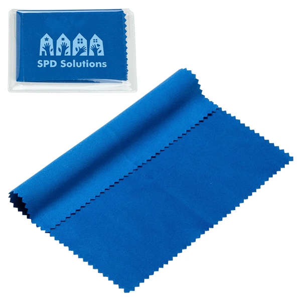 6- x 6- 220GSM Microfiber Cleaning Cloth in Clear PVC Case