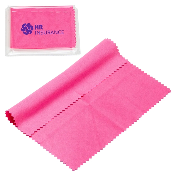 6- x 6- 220GSM Microfiber Cleaning Cloth in Clear PVC Case