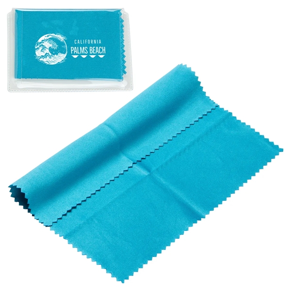 6- x 6- 220GSM Microfiber Cleaning Cloth in Clear PVC Case