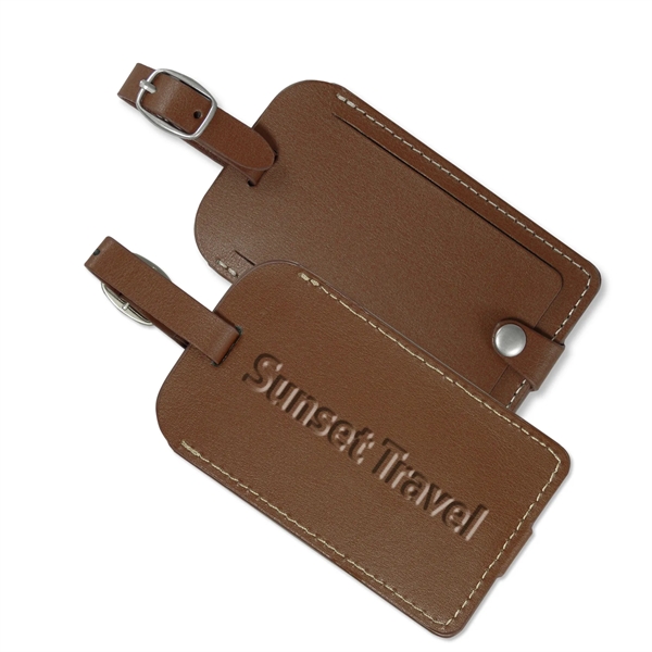 Vintage Leather Luggage Tag - Vintage Leather Luggage Tag - Image 1 of 5