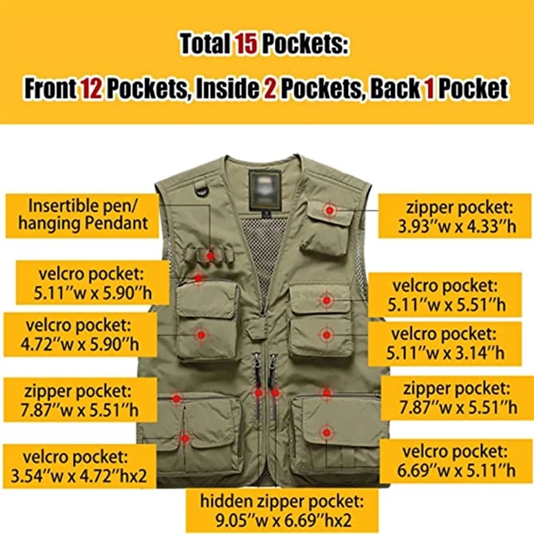 Casual Outdoor Work Safari Fishing Photo Vest - Casual Outdoor Work Safari Fishing Photo Vest - Image 2 of 3