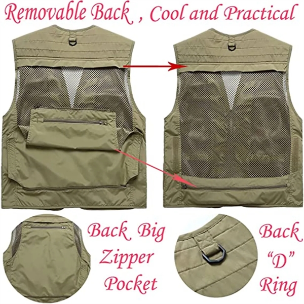 Casual Outdoor Work Safari Fishing Photo Vest - Casual Outdoor Work Safari Fishing Photo Vest - Image 3 of 3