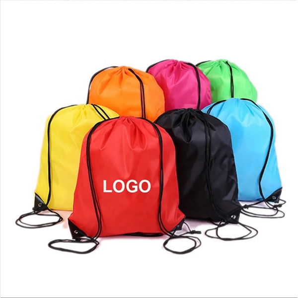 210D Polyester Drawstring Backpack Bag - 210D Polyester Drawstring Backpack Bag - Image 1 of 2