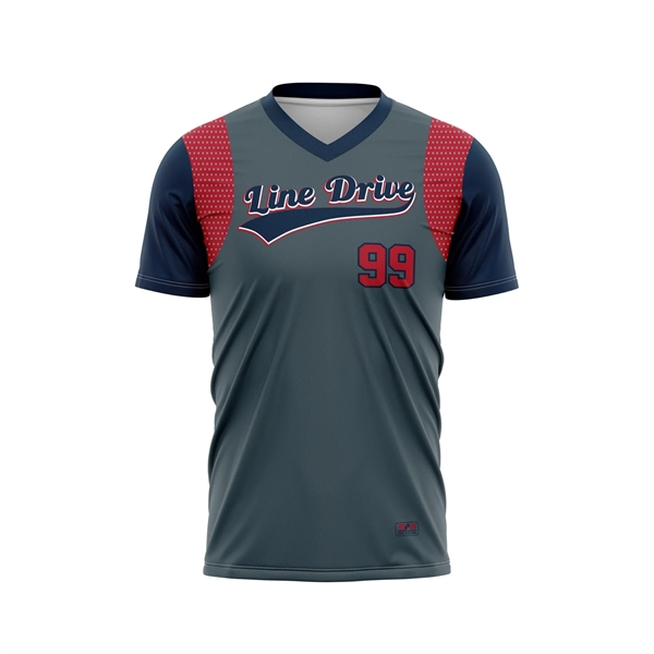 Full Dye Sub Baseball/Softball V-Neck Pullover Jersey - Pro- - Full Dye Sub Baseball/Softball V-Neck Pullover Jersey - Pro- - Image 0 of 5