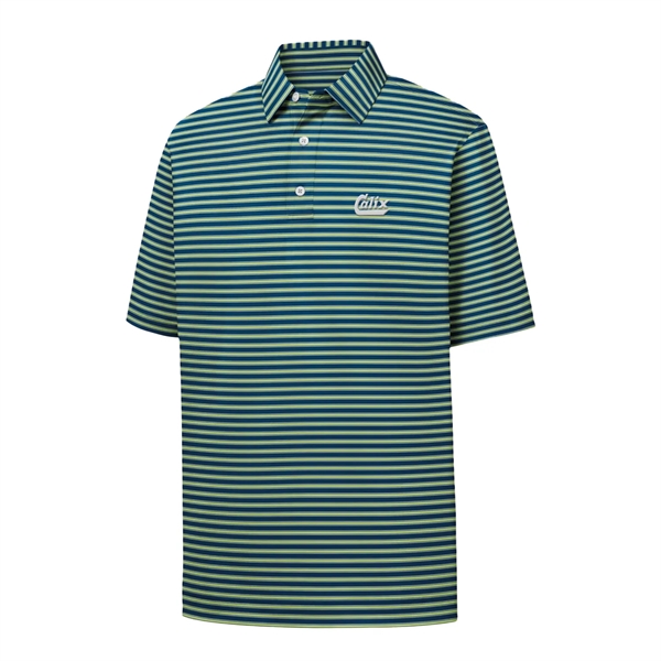 Foot Joy Men's Stretch Lisle Pinstripe Golf Shirt - Foot Joy Men's Stretch Lisle Pinstripe Golf Shirt - Image 7 of 16