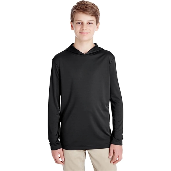 REPREVE® - Youth rPET Performance Hoodie T-Shirt - REPREVE® - Youth rPET Performance Hoodie T-Shirt - Image 5 of 12