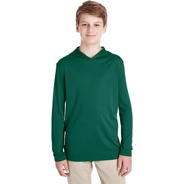 REPREVE® - Youth rPET Performance Hoodie T-Shirt - REPREVE® - Youth rPET Performance Hoodie T-Shirt - Image 7 of 12