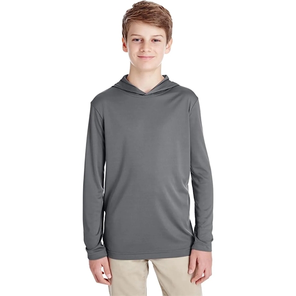 REPREVE® - Youth rPET Performance Hoodie T-Shirt - REPREVE® - Youth rPET Performance Hoodie T-Shirt - Image 6 of 12