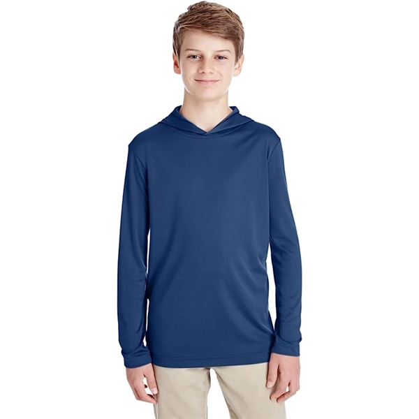 REPREVE® - Youth rPET Performance Hoodie T-Shirt - REPREVE® - Youth rPET Performance Hoodie T-Shirt - Image 9 of 12