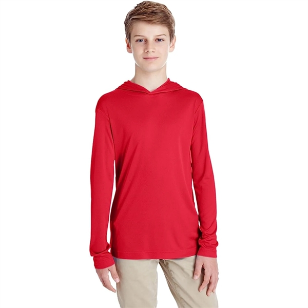 REPREVE® - Youth rPET Performance Hoodie T-Shirt - REPREVE® - Youth rPET Performance Hoodie T-Shirt - Image 10 of 12