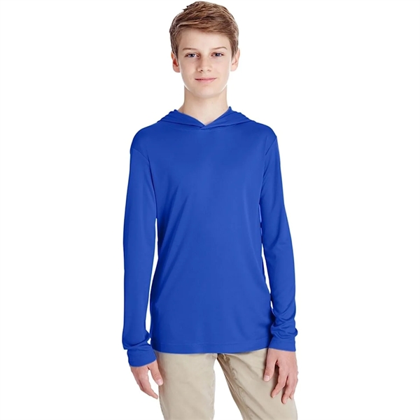 REPREVE® - Youth rPET Performance Hoodie T-Shirt - REPREVE® - Youth rPET Performance Hoodie T-Shirt - Image 11 of 12