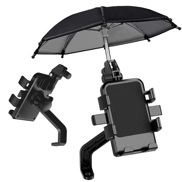 Adjustable Height Motorcycle Phone Holder with Umbrella - Adjustable Height Motorcycle Phone Holder with Umbrella - Image 1 of 3