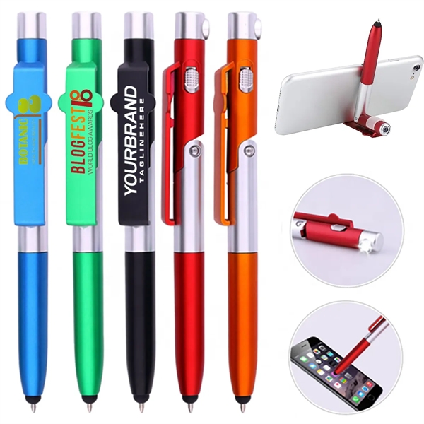 LED Phone Holder Touch Screen Capacitive Ballpoint Pens - LED Phone Holder Touch Screen Capacitive Ballpoint Pens - Image 0 of 4