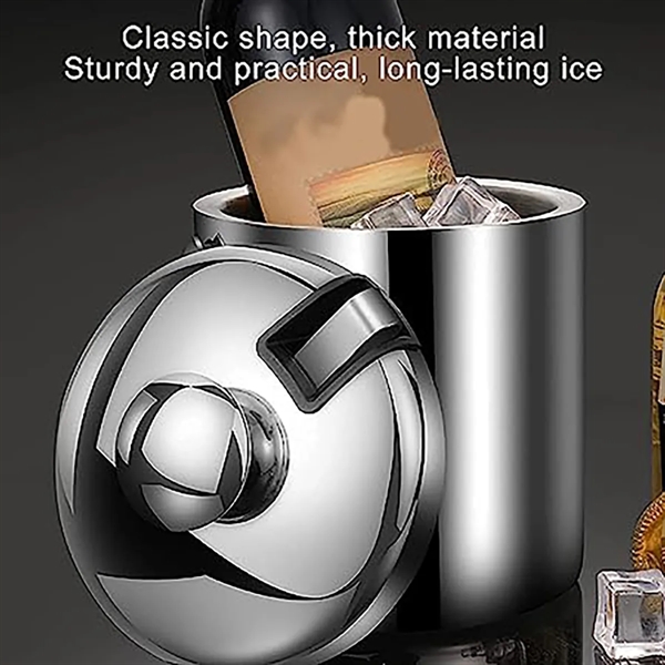 Double Walled Metal Ice Buckets with Tong - Double Walled Metal Ice Buckets with Tong - Image 2 of 4
