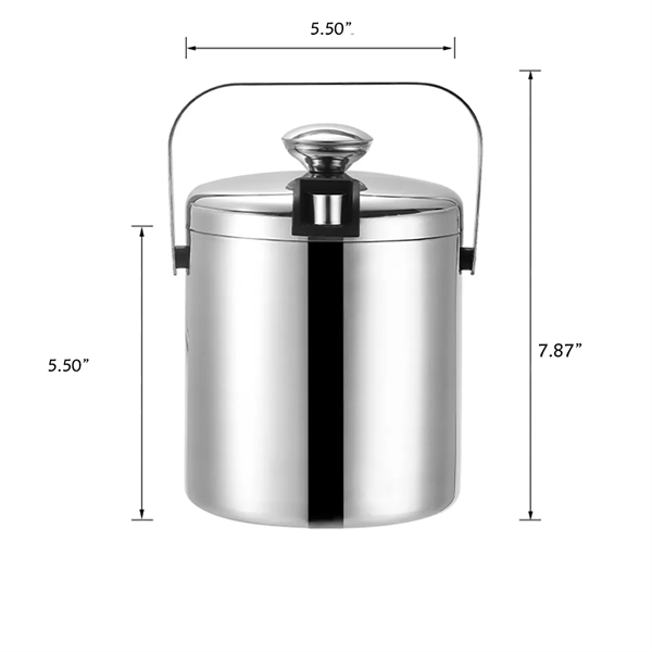 Double Walled Metal Ice Buckets with Tong - Double Walled Metal Ice Buckets with Tong - Image 4 of 4