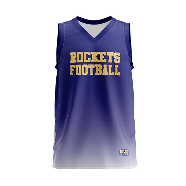 Full Dye Sub Workout Shirt - Crew Neck - Varsity Pattern - Full Dye Sub Workout Shirt - Crew Neck - Varsity Pattern - Image 2 of 3