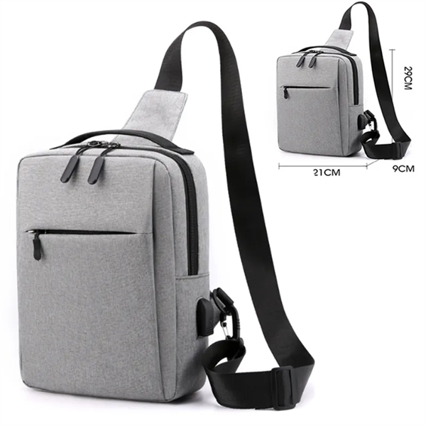 Waterproof Crossbody Bag With USB Charging Port - Waterproof Crossbody Bag With USB Charging Port - Image 1 of 4