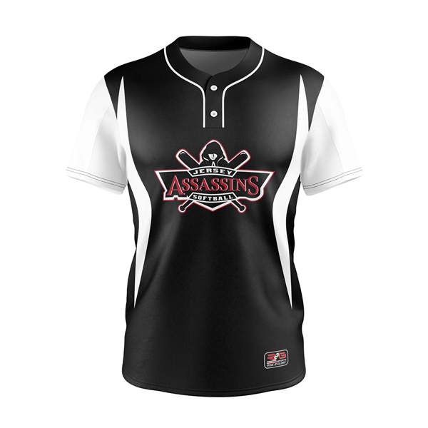 Full Dye Sub Baseball/Softball Two Button Jersey - Pro-Line - Full Dye Sub Baseball/Softball Two Button Jersey - Pro-Line - Image 0 of 1