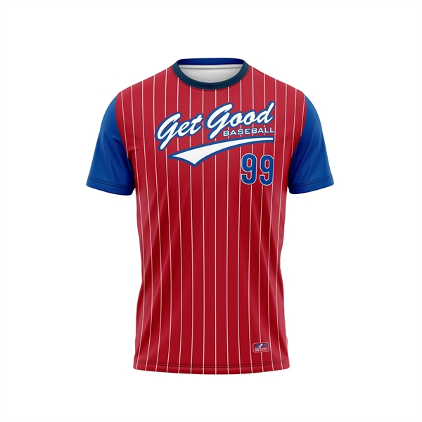 Full Dye Sub Baseball/Softball Short Sleeve Pullover Jersey - Full Dye Sub Baseball/Softball Short Sleeve Pullover Jersey - Image 2 of 5