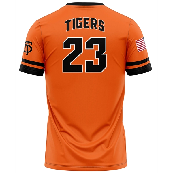 Full Dye Sub Baseball/Softball Two Button Short Sleeve Pullo - Full Dye Sub Baseball/Softball Two Button Short Sleeve Pullo - Image 1 of 5