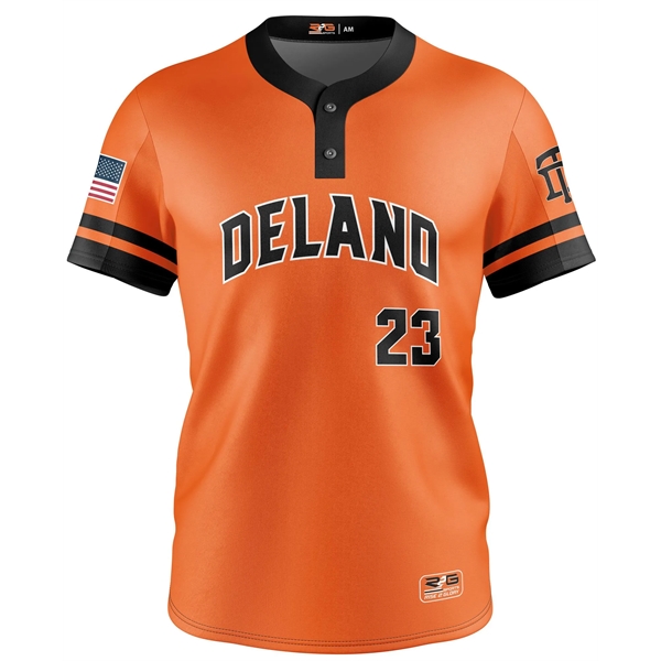 Full Dye Sub Baseball/Softball Two Button Short Sleeve Pullo - Full Dye Sub Baseball/Softball Two Button Short Sleeve Pullo - Image 0 of 5