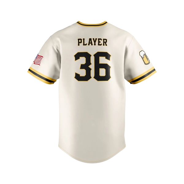Sublimated Baseball/Softball Full Button Short Sleeve - Sublimated Baseball/Softball Full Button Short Sleeve - Image 3 of 5