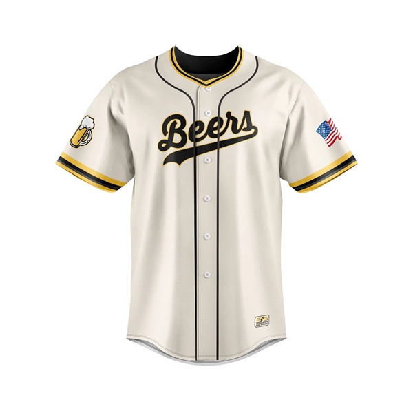Sublimated Baseball/Softball Full Button Short Sleeve - Sublimated Baseball/Softball Full Button Short Sleeve - Image 2 of 5