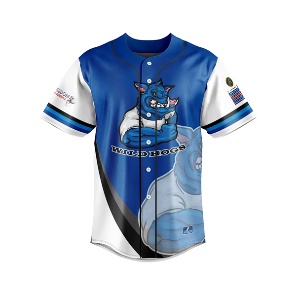 Sublimated Baseball/Softball Full Button Short Sleeve - Sublimated Baseball/Softball Full Button Short Sleeve - Image 4 of 5