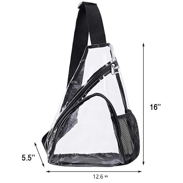 Clear PVC Crossbody Bag With Adjustable Strap - Clear PVC Crossbody Bag With Adjustable Strap - Image 1 of 5