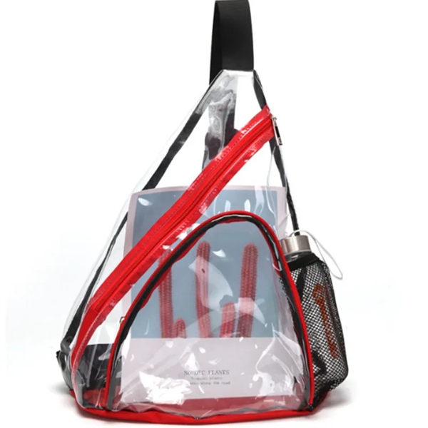 Clear PVC Crossbody Bag With Adjustable Strap - Clear PVC Crossbody Bag With Adjustable Strap - Image 4 of 5