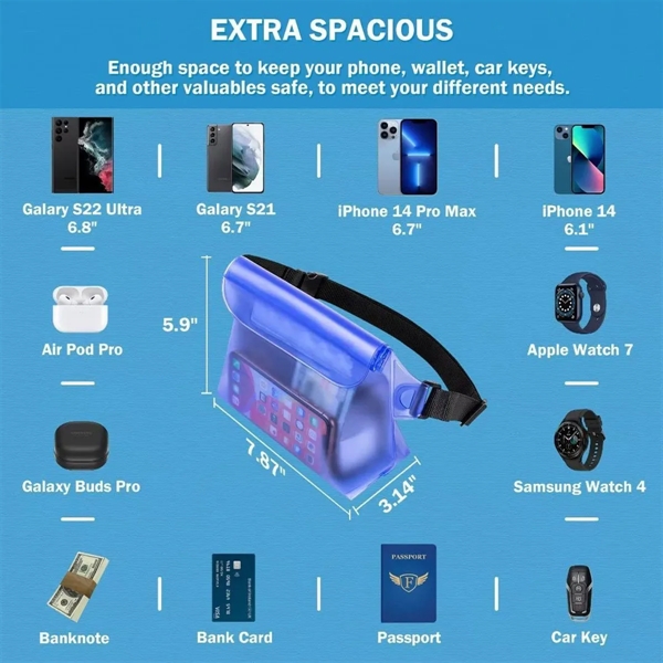 Waterproof Phone Pouch with Waist Pack Strap - Waterproof Phone Pouch with Waist Pack Strap - Image 2 of 3