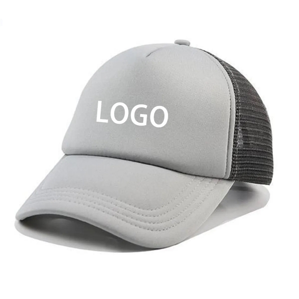 5 Panel High Crown Mesh Back Trucker Hat - 5 Panel High Crown Mesh Back Trucker Hat - Image 1 of 4