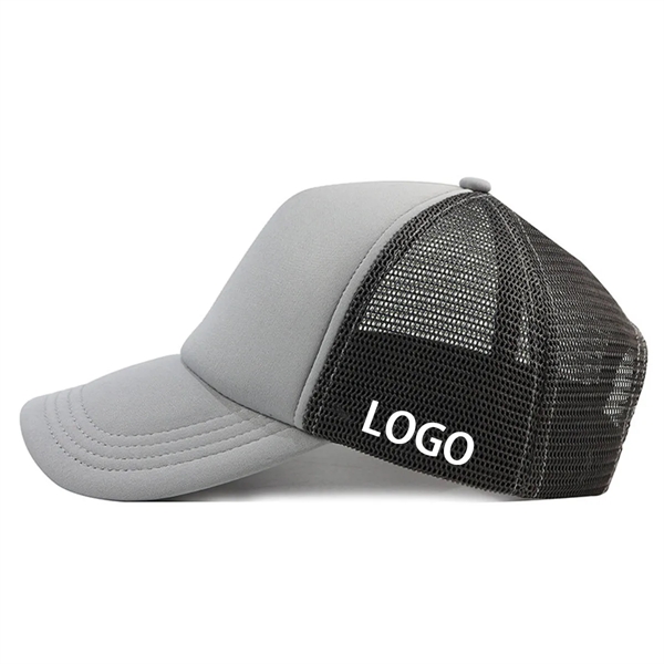 5 Panel High Crown Mesh Back Trucker Hat - 5 Panel High Crown Mesh Back Trucker Hat - Image 3 of 4