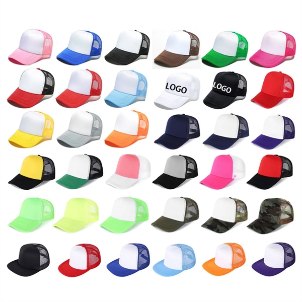 5 Panel High Crown Mesh Back Trucker Hat - 5 Panel High Crown Mesh Back Trucker Hat - Image 4 of 4
