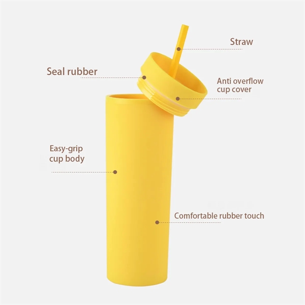 16 Oz Plastic Funny Straight Sport Water Bottle With Straw - 16 Oz Plastic Funny Straight Sport Water Bottle With Straw - Image 1 of 2